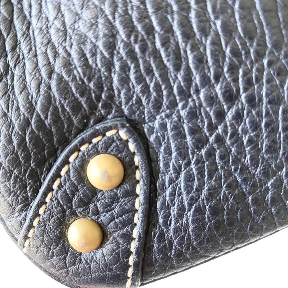 HTF: Dooney & Bourke ✪ Pebbled Leather Handbag ✪ Black with Gold Hardware ✪ - Picture 5 of 12